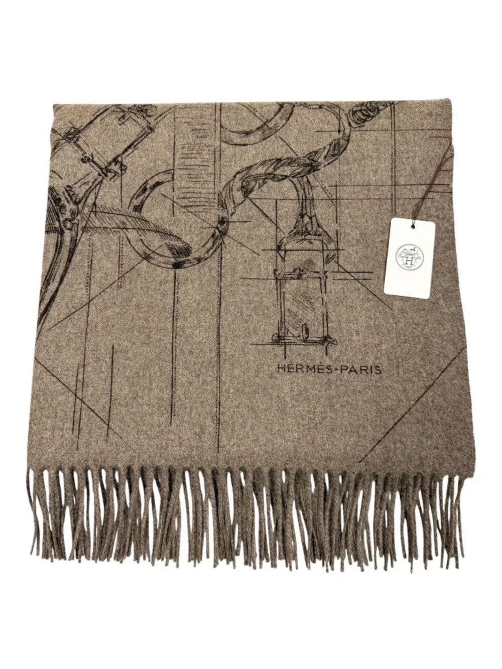 Hermes 100% 272800 Scarves Gray